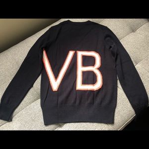 Victoria Victoria Beckham Navy Wool Logo Sweater